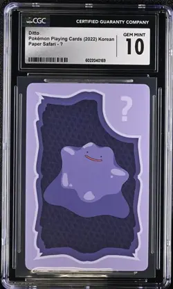 CGC 10 KOREAN POKEMON DITTO PAPER SAFARI U 2022 PLAYING CARD 75 - Image 1
