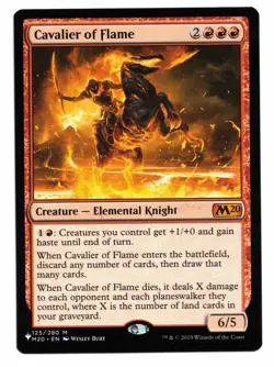 Magic the Gathering Cavalier of Flame 125/280 M20 the List Reprints Mythic! NM - Image 1