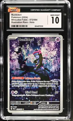 2024 Pokemon Shrouded Fable Munkidori Holo Illustration Rare CGC 10 #072/064 - Image 1