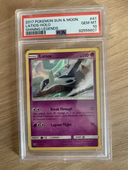 2017 POKEMON SHINING LEGENDS #41/73 LATIOS HOLO RARE - PSA 10 - no charizard - Image 1