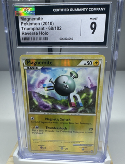 2010 Pokemon Magnemite 68/102 Reverse Holo HGSS Triumphant CGC 9 MINT - Image 1