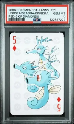 PSA 10 POKEMON PLAYING CARD HORSEA SEADRA KINGDRA RED 5 10TH ANNIVERSARY 285 - Image 1