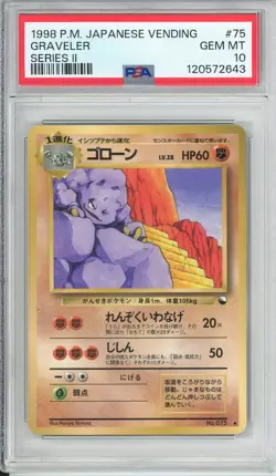 Pokemon Graded: JP Graveler #75 Vending Series II (1998) PSA 10 - Image 1