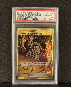 2019 POKEMON SUN & MOON HIDDEN FATES #SV90 FULL ART/SHRINE OF PUNISHMENT PSA 10 - Image 1