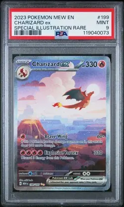 2023 Pokemon EN-Mew 151 Charizard EX 199/165 Special Illustration Rare PSA 9 - Image 1
