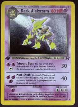 POKEMON TCG Dark Alakazam 18/82 1st Edition Team Rocket - NM-MINT - Image 1