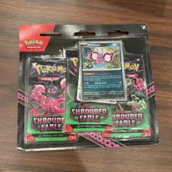 Pokemon SHROUDED FABLE 3pk Blister With Pecharunt Promo NEW In Hand 3 Packs - Image 5