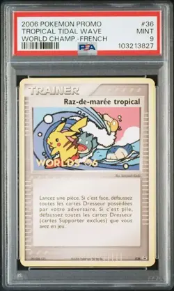 PSA 9 POKEMON FRENCH PROMO TROPICAL TIDAL WAVE WORLD CHAMPIONSHIPS #36 2006 570 - Image 1