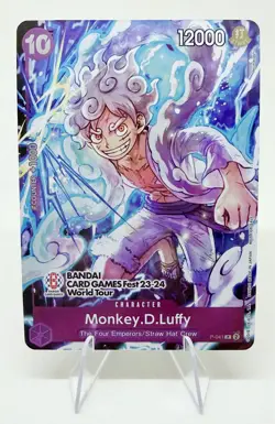 Monkey.D.Luffy BANDAI CARD GAMES Fest 23-24 World Tour P-041 One Piece NM - Image 1