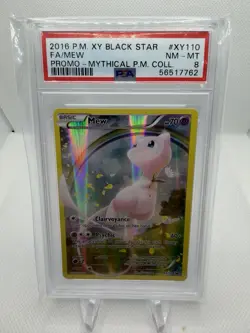 2016 POKEMON XY BLACK STAR FULL ART/MEW PROMO MYTHICAL POKEMON COLL #XY110 PSA 8 - Image 1
