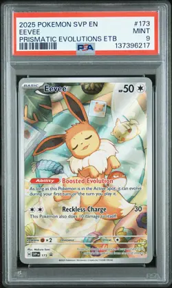 2025 POKEMON SVP EN-SV BLACK STAR PROMO #173 EEVEE PSA 9 - Image 1