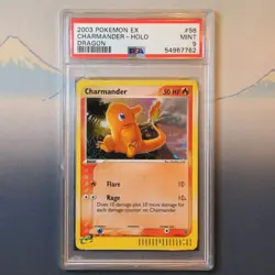 2003 Pokemon EX Dragon Charmander Holo #98/97 PSA 9 Mint English - Image 1