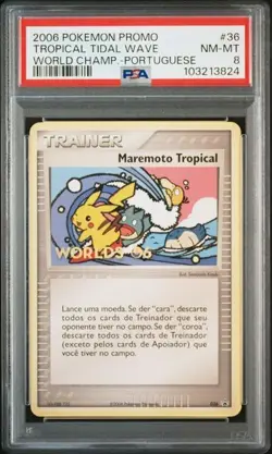 PSA 8 POKEMON PROMO SPANISH TROPICAL TIDAL WAVE WORLD CHAMPIONSHIP #36 2006 573 - Image 1