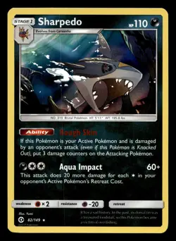 Sharpedo 82/149 Rare Sun & Moon Holo Pokemon NM - Image 1