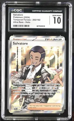 Pokemon TCG Salvatore #202 Full Art Trainer – CGC 10 GEM MINT - Image 1