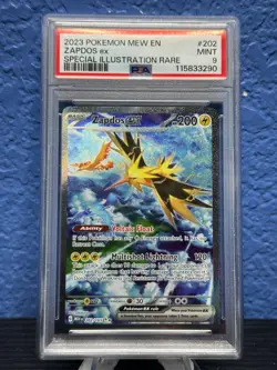 2023 POKEMON MEW EN-151 SPECIAL ILLUSTRATION RARE #202 ZAPDOS EX PSA 9 - Image 1