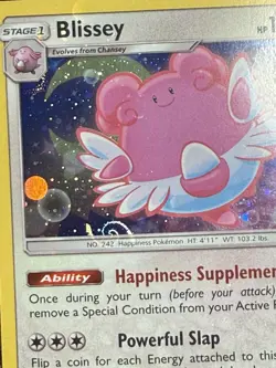 Blissey 153/214 Reverse Holo: Lost Thunder Pokemon TCG Near Mint FAT SWIRL - Image 2