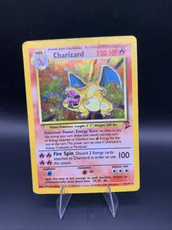 Pokemon WOTC 1999-2000 Charizard 4/130 Base Set 2 Holo Damaged - Image 1