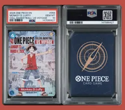 2026 ONE PIECE PROMOS COLLEGE BASKETBALL US VOYAGE MONKEY D. LUFFY PSA 10 - Image 1