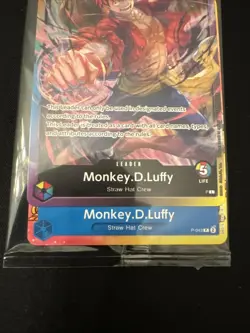 One Piece Monkey.D.Luffy 2nd Anniversary Stamped Promo P-043 Sealed NM - Image 5