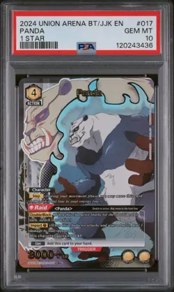 2024 Union Arena Panda 1-Star Parallel #017 Jujutsu Kaisen PSA 10 GEM MT - Image 1