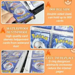 400 Card Pocket Binder with 4 Pocket Sleeves Trading Cards Album Folder - Image 3