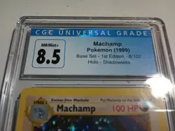 💎CGC 8.5💎 NM Machamp Base Set 1st Edition Shadowless Holo Pokemon Card 8/102 - Image 2