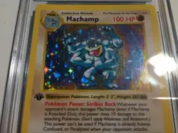 💎CGC 8.5💎 NM Machamp Base Set 1st Edition Shadowless Holo Pokemon Card 8/102 - Image 3