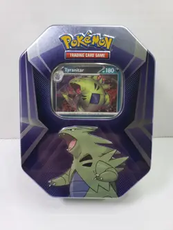 Pokemon TCG 2024 Tyranitar Metal Tin with 3 Foil Cards 3 Boosters & Online Code - Image 1