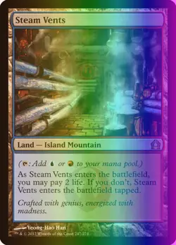 MTG Magic the Gathering Steam Vents (247/286) Return to Ravnica LP FOIL - Image 1