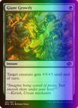 MTG Magic the Gathering Giant Growth (183/416) The Brothers' War LP FOIL - Image 1
