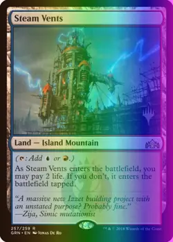 MTG Magic the Gathering Steam Vents (257p/89) Guilds of Ravnica Promos LP FOIL - Image 1