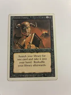 Demonic Tutor Revised Edition HP MTG Heavily Played See - Image 1