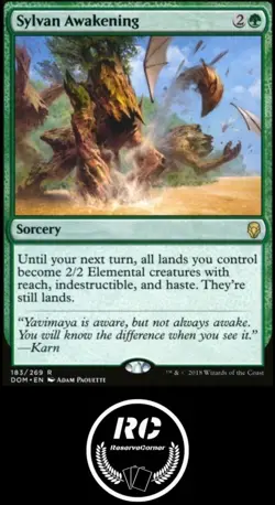Sylvan Awakening MTG NM DOM Rare Sorcery Fast Tracked Shipping - Image 1