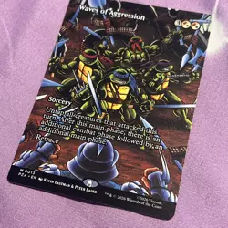 Waves of Aggression - Borderless - PZA Ninja Turtles - 0013 - NM - In Hand - Image 2