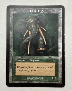 Elephant Token x1 MTG Odyssey 1x Magic Player Rewards Very Good Moderate Play - Image 1