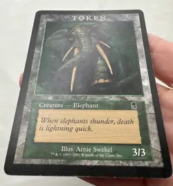 Elephant Token x1 MTG Odyssey 1x Magic Player Rewards Very Good Moderate Play - Image 2