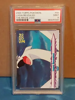 PSA 9 TOPPS POKEMON THE MOVIE 2000 44 LUGIA REVEALED GRADED BLUE LABEL MINT CARD - Image 1