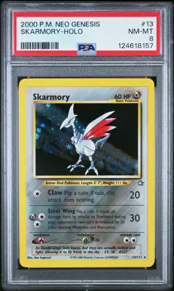 2000 POKEMON NEO GENESIS #13 SKARMORY-HOLO PSA 8 - Image 1