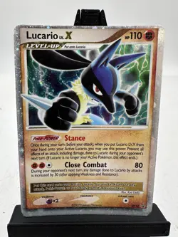 Lucario LV. X DP12 Diamond & Pearl Black Star Promo Pokemon Card PLAYED - Image 2