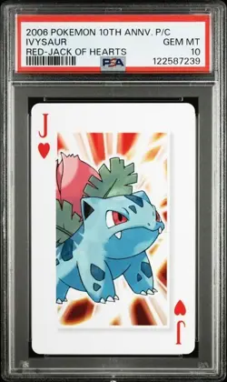 PSA 10 POKEMON PLAYING CARD IVYSAYR RED JACK HEARTS 10TH ANNIVERSARY POP 5 334 - Image 1