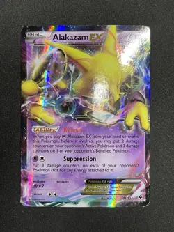Pokemon Alakazam EX 25/124 Fates Collide Holo Ultra Rare 2016 HP - Image 2