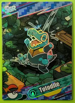 ⭐New! Totodile PM-SSR No. 018 SSR Holo Eif Origin 4.0 Non-TCG Pokemon Holo - Image 1