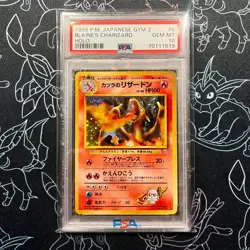 PSA 10 - Pokemon Gym 2 Blaine's Charizard Japanese HOLO - Image 1