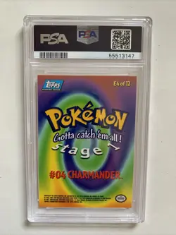 1999 Topps Pokemon Movie Edition Blue Logo Charmander #4 E4 PSA 9 - Image 2