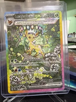 Pokemon TCG Leafeon EX Prismatic Evolutions Double Rare Rainbow Holo free ship - Image 1