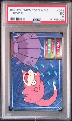 PSA 5 JAPANESE POKEMON TOPSUN VS SLOWPOKE SHELLDER #079 1998 250 - Image 1
