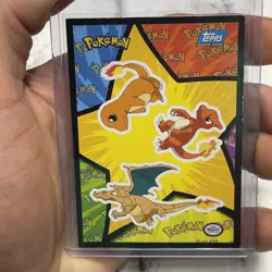 Pokemon Topps - Charmander, Charizard - The First Movie 1999 Sticker Card LP+ - Image 1