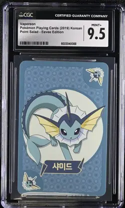 CGC 9.5 KOREAN POKEMON VAPOREON POINT SALAD EEVEE EVOLUTION 2019 PLAYING CARD 81 - Image 1