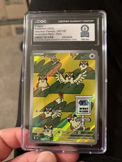 Pokemon 2023 Obsidian Flames Pidgey #207/197 WORLD RECORD HOLDER CGC - Image 1